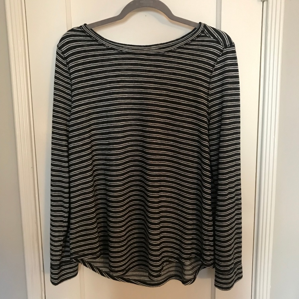 Loft Black & White Long Sleeve Tee